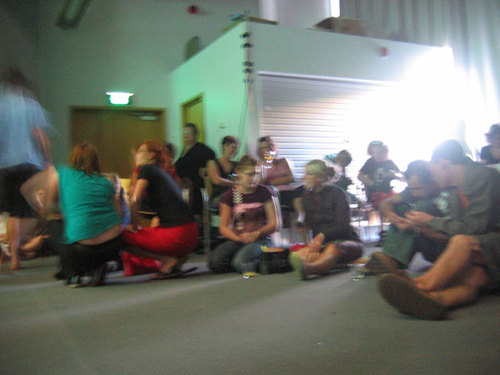 A roomful of people.