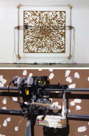 A mechanical device painting a picture. 